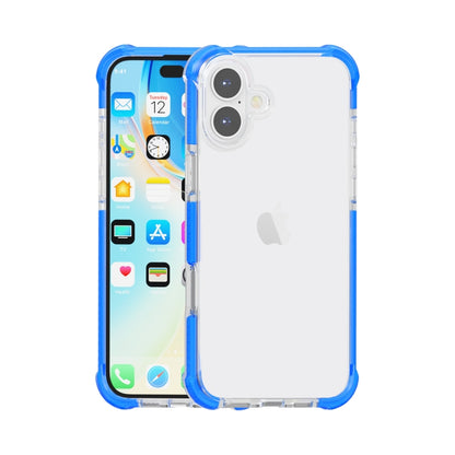 For iPhone 16 Four-corner Shockproof TPU + Acrylic Phone Case(Blue) - iPhone 16 Cases by buy2fix | Online Shopping UK | buy2fix