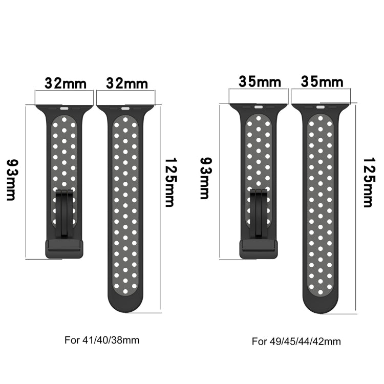 For Apple Watch Series 9 45mm Magnetic Buckle Silicone Watch Band(Red Black) - Watch Bands by buy2fix | Online Shopping UK | buy2fix