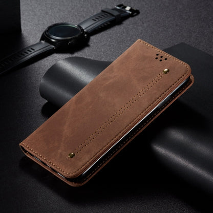 For Honor 90 GT Denim Texture Flip Leather Phone Case(Brown) - Honor Cases by buy2fix | Online Shopping UK | buy2fix