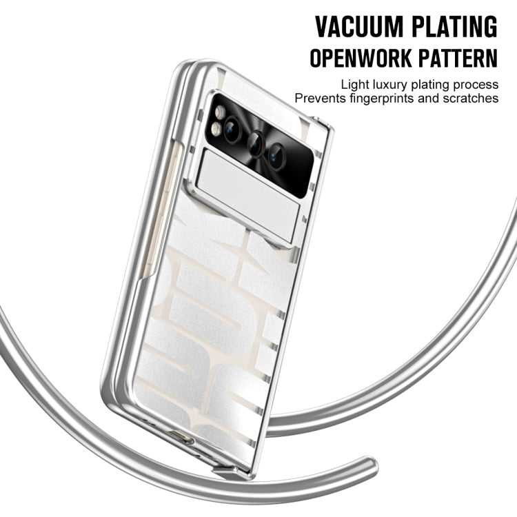 For Google Pixel Fold Integrated Electroplating Folding Phone Case(Silver) - Google Cases by buy2fix | Online Shopping UK | buy2fix