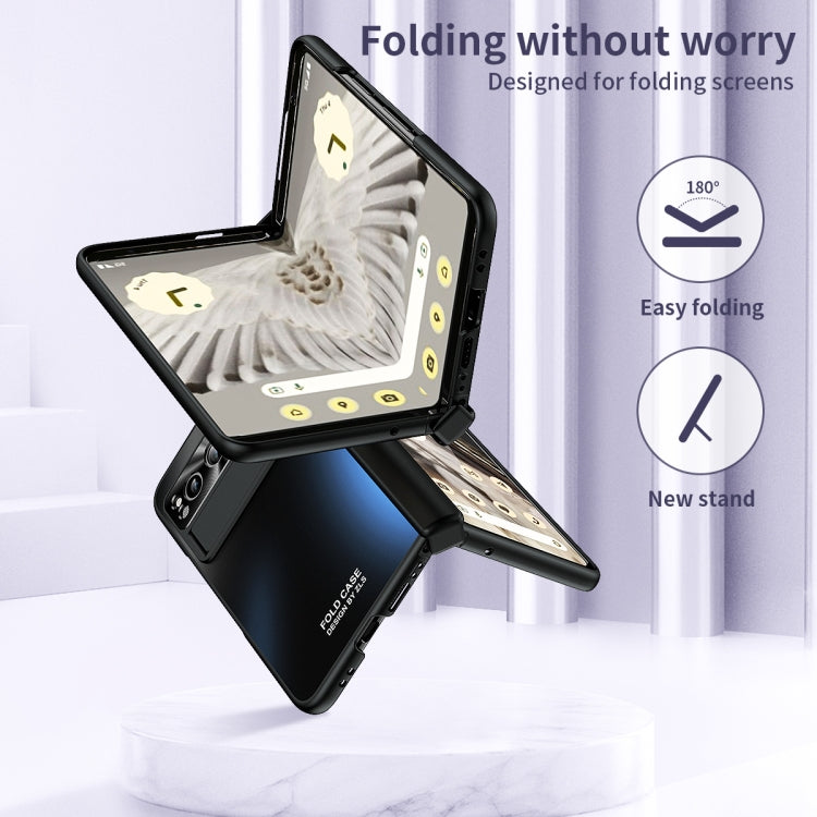 For Google Pixel Fold Integrated Electroplating Folding All-inclusive Phone Case with Pen Slot & Hinge(Black) - Google Cases by buy2fix | Online Shopping UK | buy2fix