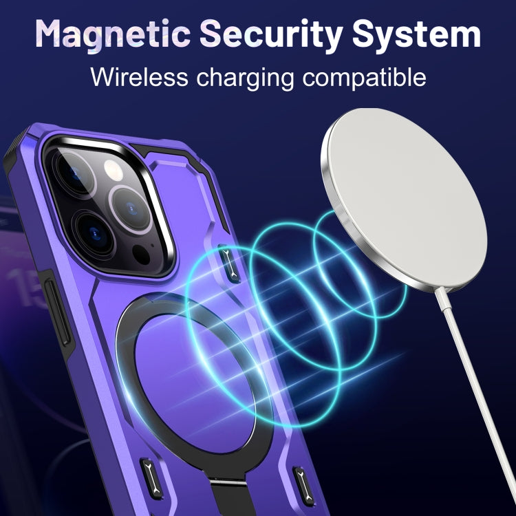 For iPhone 14 / 13 Patronus MagSafe Magnetic Holder Phone Case(Purple) - iPhone 14 Cases by buy2fix | Online Shopping UK | buy2fix