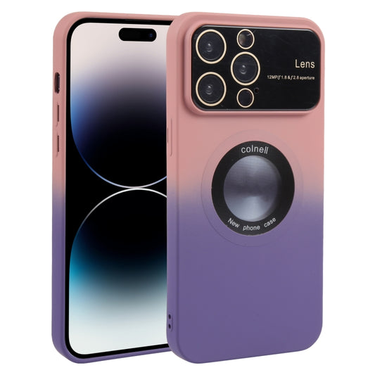 For iPhone 15 Pro Gradient Silicone Shockproof Magsafe Phone Case with Lens Film(Pink Purple) - iPhone 15 Pro Cases by buy2fix | Online Shopping UK | buy2fix