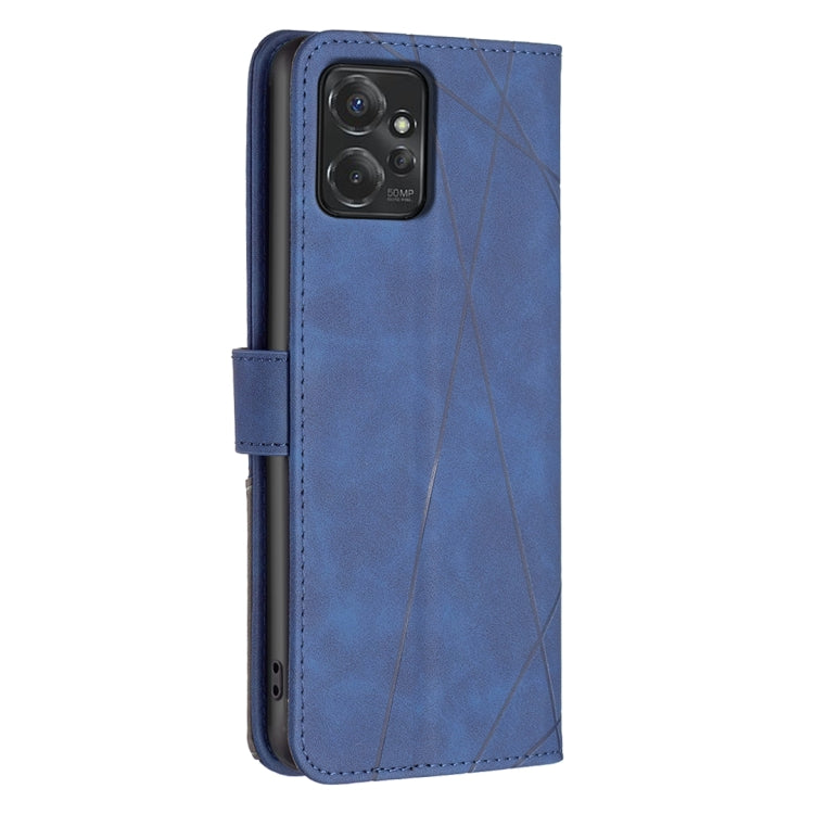 For Motorola Moto G Power 5G 2024 Magnetic Buckle Rhombus Texture Leather Phone Case(Blue) - Motorola Cases by buy2fix | Online Shopping UK | buy2fix