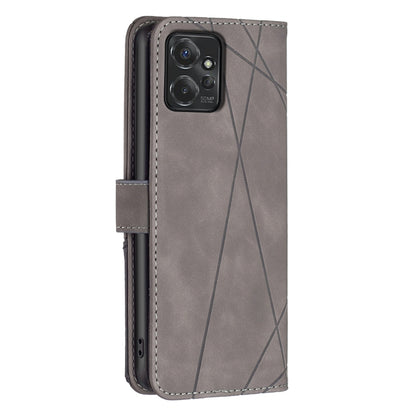 For Motorola Moto G Power 5G 2024 Magnetic Buckle Rhombus Texture Leather Phone Case(Grey) - Motorola Cases by buy2fix | Online Shopping UK | buy2fix