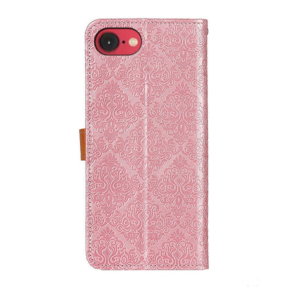 For iPhone SE 2024 European Floral Embossed Leather Phone Case(Pink) - More iPhone Cases by buy2fix | Online Shopping UK | buy2fix