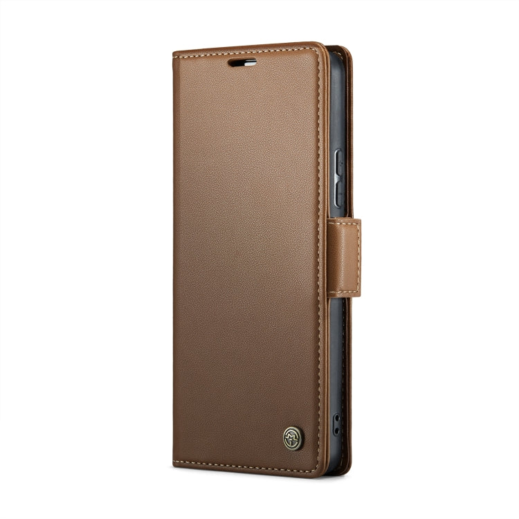 For Realme 11 Pro/11 Pro+ CaseMe 023 Butterfly Buckle Litchi Texture RFID Anti-theft Leather Phone Case(Brown) - Realme Cases by CaseMe | Online Shopping UK | buy2fix