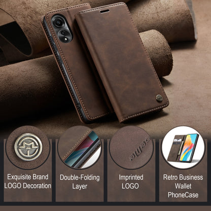 For OPPO A78 4G CaseMe 013 Multifunctional Horizontal Flip Leather Phone Case(Coffee) - OPPO Cases by CaseMe | Online Shopping UK | buy2fix