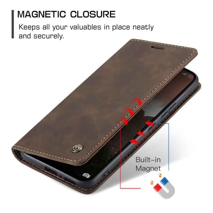 For Xiaomi Redmi Note 13 4G CaseMe 013 Multifunctional Horizontal Flip Leather Phone Case(Coffee) - Xiaomi Cases by CaseMe | Online Shopping UK | buy2fix