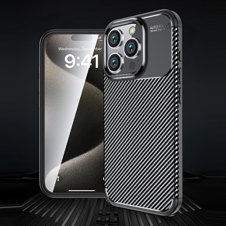 For iPhone 16 Pro Max Carbon Fiber Texture Shockproof TPU Phone Case(Black) - iPhone 16 Pro Max Cases by buy2fix | Online Shopping UK | buy2fix