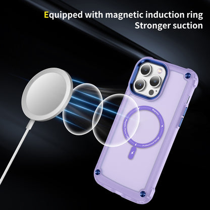 For iPhone 11 Pro Max Skin Feel TPU + PC MagSafe Magnetic Phone Case(Transparent Purple) - iPhone 11 Pro Max Cases by buy2fix | Online Shopping UK | buy2fix