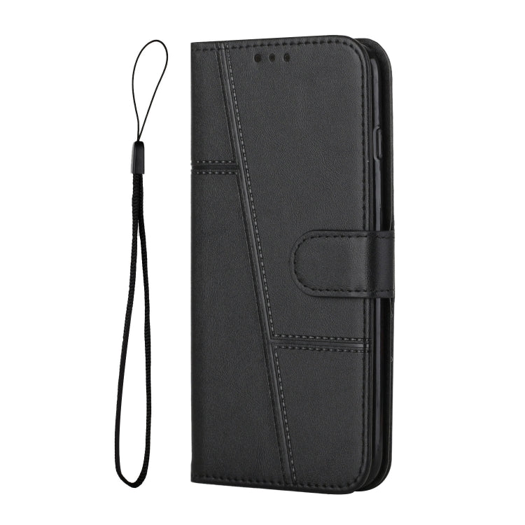 For Xiaomi Redmi A3 Stitching Calf Texture Buckle Leather Phone Case(Black) - Xiaomi Cases by buy2fix | Online Shopping UK | buy2fix