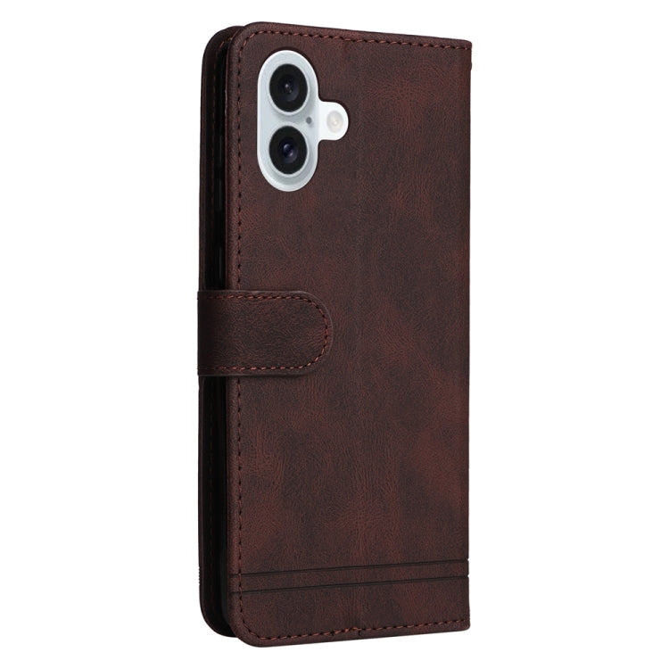 For iPhone 16 Plus Skin Feel Life Tree Leather Phone Case(Brown) - iPhone 16 Plus Cases by buy2fix | Online Shopping UK | buy2fix