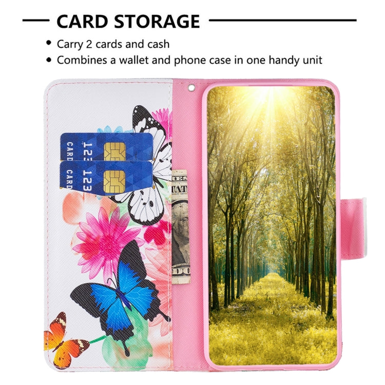 For iPhone 16 Colored Drawing Pattern Leather Phone Case(Butterflies) - iPhone 16 Cases by buy2fix | Online Shopping UK | buy2fix