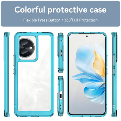 For Honor 100 Colorful Series Acrylic Hybrid TPU Phone Case(Transparent Blue) - Honor Cases by buy2fix | Online Shopping UK | buy2fix