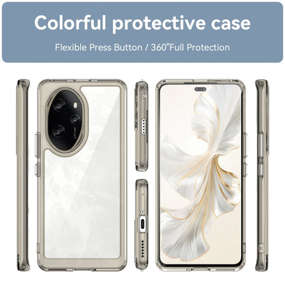 For Honor 100 Pro Colorful Series Acrylic Hybrid TPU Phone Case(Transparent Grey) - Honor Cases by buy2fix | Online Shopping UK | buy2fix