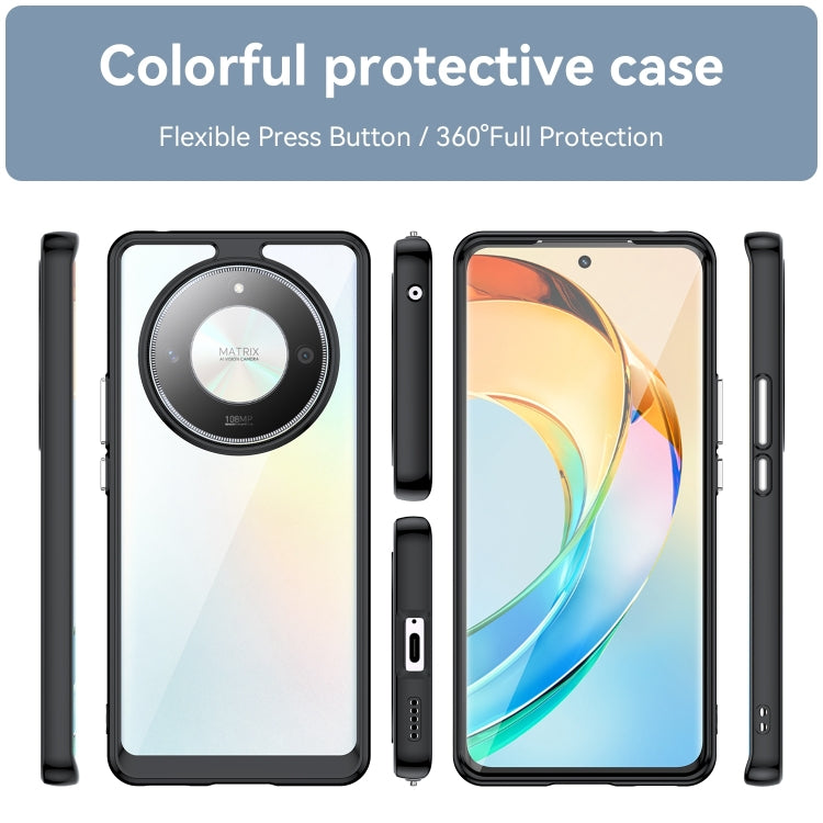 For Honor X50 Colorful Series Acrylic Hybrid TPU Phone Case(Black) - Honor Cases by buy2fix | Online Shopping UK | buy2fix