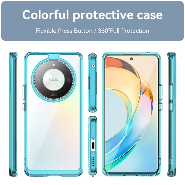 For Honor X50 Colorful Series Acrylic Hybrid TPU Phone Case(Transparent Blue) - Honor Cases by buy2fix | Online Shopping UK | buy2fix