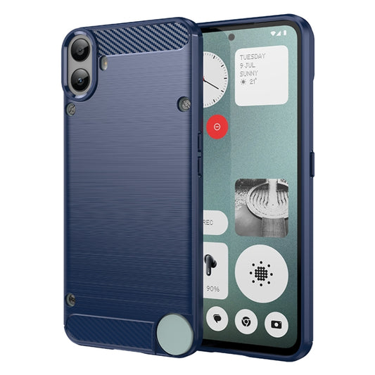 For Nothing CMF Phone 1 Brushed Texture Carbon Fiber TPU Phone Case(Blue) - More Brand by buy2fix | Online Shopping UK | buy2fix