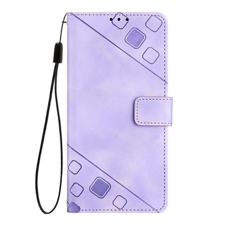 For iPhone SE 2024 Skin-feel Embossed Leather Phone Case(Light Purple) - More iPhone Cases by buy2fix | Online Shopping UK | buy2fix