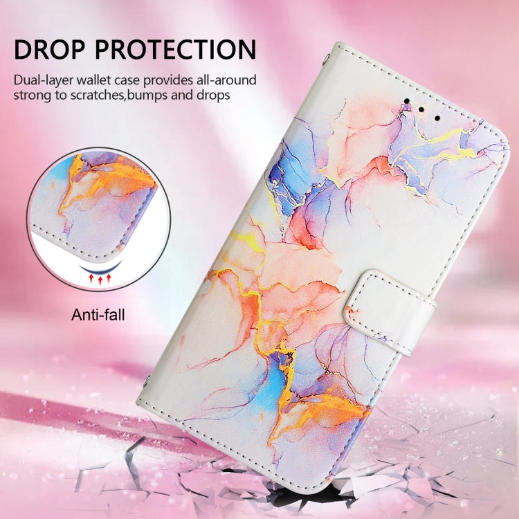 For iPhone SE 2024 PT003 Marble Pattern Flip Leather Phone Case(Galaxy Marble White LS004) - More iPhone Cases by buy2fix | Online Shopping UK | buy2fix