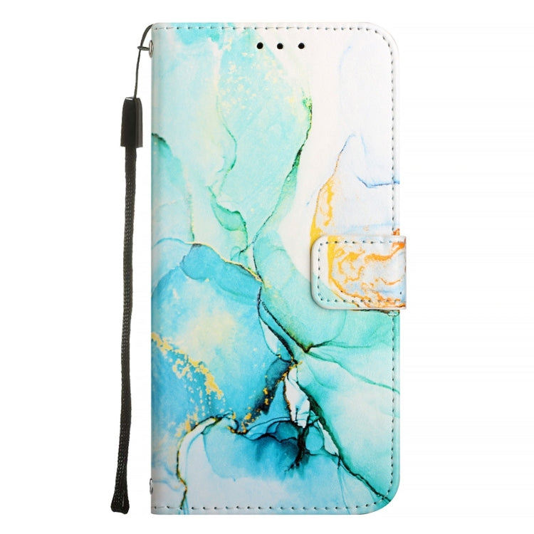 For iPhone 16 PT003 Marble Pattern Flip Leather Phone Case(Green LS003) - iPhone 16 Cases by buy2fix | Online Shopping UK | buy2fix