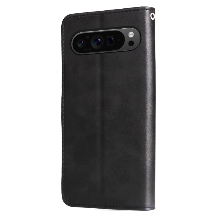 For Google Pixel 9 Pro Fashion Calf Texture Zipper Leather Phone Case(Black) - Google Cases by buy2fix | Online Shopping UK | buy2fix