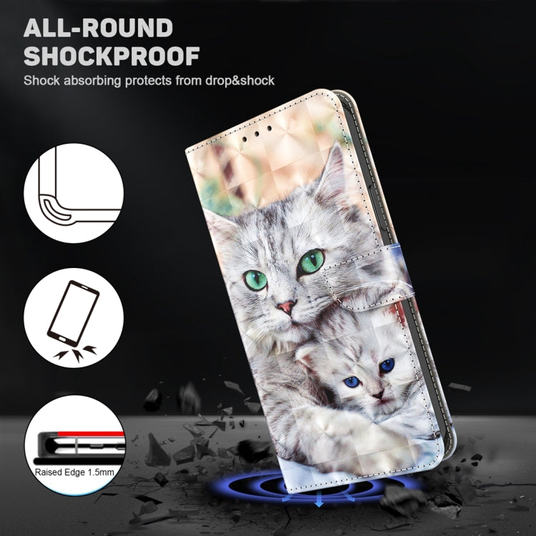 For Google Pixel 9 3D Painted Pattern Leather Phone Case(Two Loving Cats) - Google Cases by buy2fix | Online Shopping UK | buy2fix