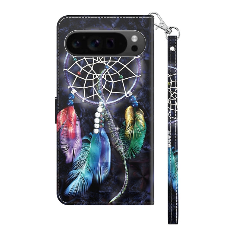 For Google Pixel 9 Pro 3D Painted Pattern Leather Phone Case(Colorful Dreamcatcher) - Google Cases by buy2fix | Online Shopping UK | buy2fix