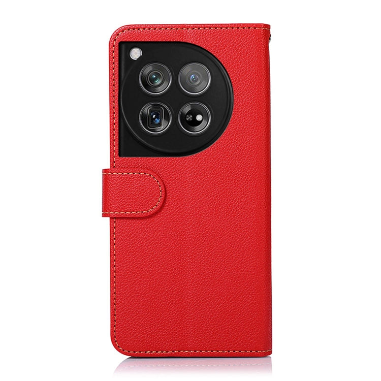 For OnePlus 12 KHAZNEH Litchi Texture Leather RFID Phone Case(Red) - OnePlus Cases by buy2fix | Online Shopping UK | buy2fix