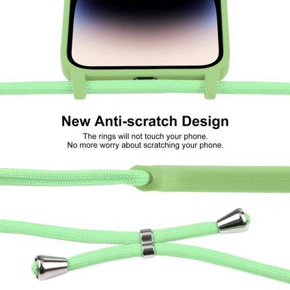 For iPhone 16 Plus Crossbody Lanyard Liquid Silicone Case(Matcha Green) - iPhone 16 Plus Cases by buy2fix | Online Shopping UK | buy2fix