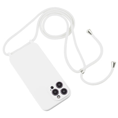 For iPhone 16 Plus Crossbody Lanyard Liquid Silicone Case(White) - iPhone 16 Plus Cases by buy2fix | Online Shopping UK | buy2fix