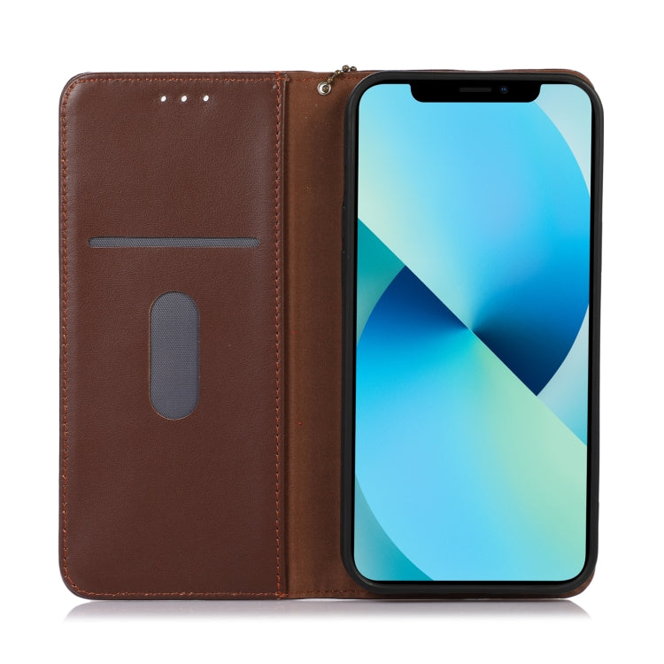 For OnePlus Nord 13 KHAZNEH Nappa Top Layer Cowhide Leather Phone Case(Brown) - OnePlus Cases by buy2fix | Online Shopping UK | buy2fix