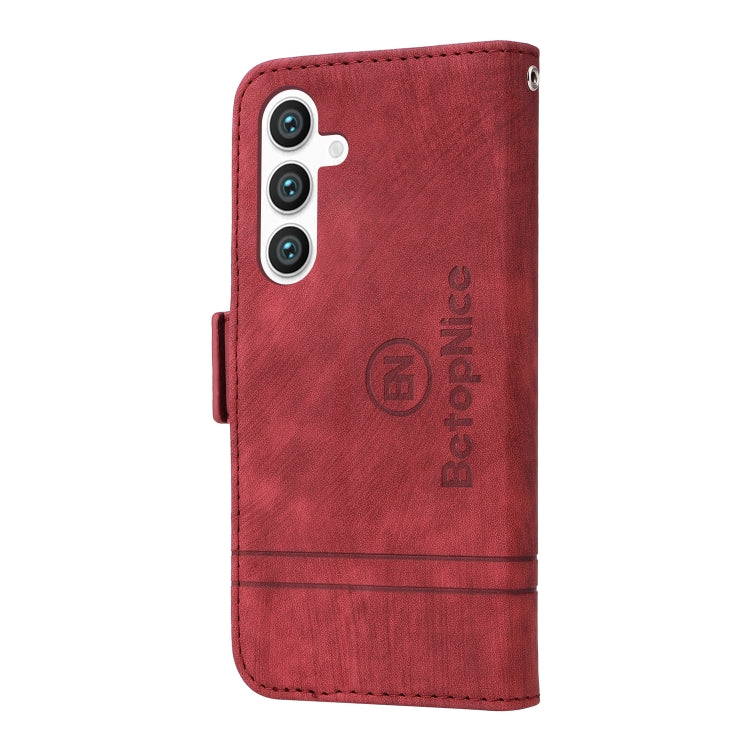 For Samsung Galaxy S24+ BETOPNICE Dual-side Buckle Leather Phone Case(Red) - Galaxy Phone Cases by BETOPNICE | Online Shopping UK | buy2fix