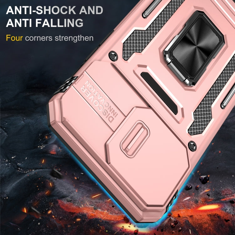 For iPhone 16 Pro Max Armor PC + TPU Camera Shield Phone Case(Rose Gold) - iPhone 16 Pro Max Cases by buy2fix | Online Shopping UK | buy2fix