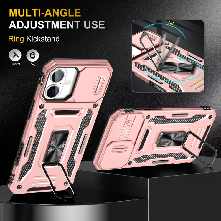 For iPhone 16 Plus Armor PC + TPU Camera Shield Phone Case(Rose Gold) - iPhone 16 Plus Cases by buy2fix | Online Shopping UK | buy2fix