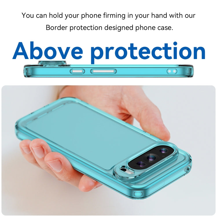 For Google Pixel 9 Candy Series TPU Phone Case(Transparent Blue) - Google Cases by buy2fix | Online Shopping UK | buy2fix