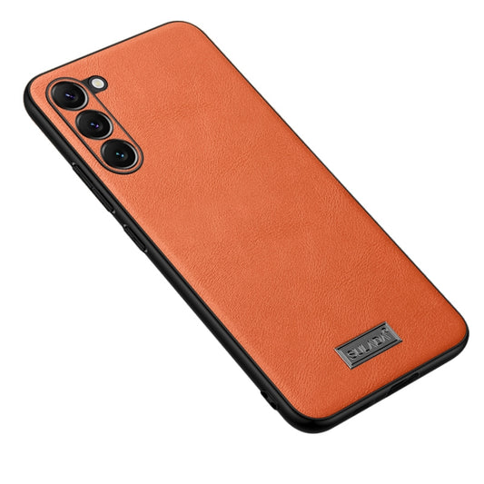 For Samsung Galaxy S23+ 5G SULADA Shockproof TPU + Handmade Leather Phone Case(Orange) - Galaxy S23+ 5G Cases by SULADA | Online Shopping UK | buy2fix