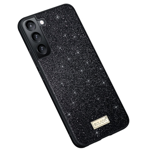 For Samsung Galaxy S23+ 5G SULADA Glittery TPU + Handmade Leather Phone Case(Black) - Galaxy S23+ 5G Cases by SULADA | Online Shopping UK | buy2fix