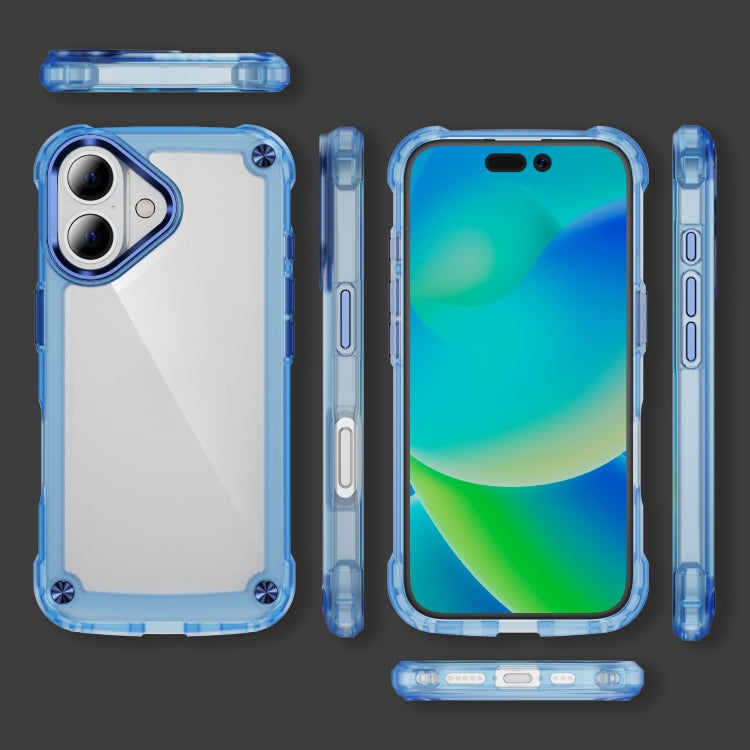 For iPhone 16 Plus Skin Feel TPU + PC Phone Case(Transparent Blue) - iPhone 16 Plus Cases by buy2fix | Online Shopping UK | buy2fix