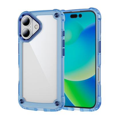 For iPhone 16 Skin Feel TPU + PC Phone Case(Transparent Blue) - iPhone 16 Cases by buy2fix | Online Shopping UK | buy2fix