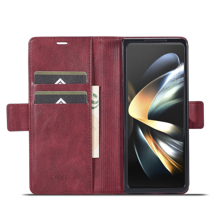 For Samsung Galaxy Z Fold5 LC.IMEEKE RFID Anti-theft Leather Phone Case(Red) - Galaxy Z Fold5 Cases by LC.IMEEKE | Online Shopping UK | buy2fix