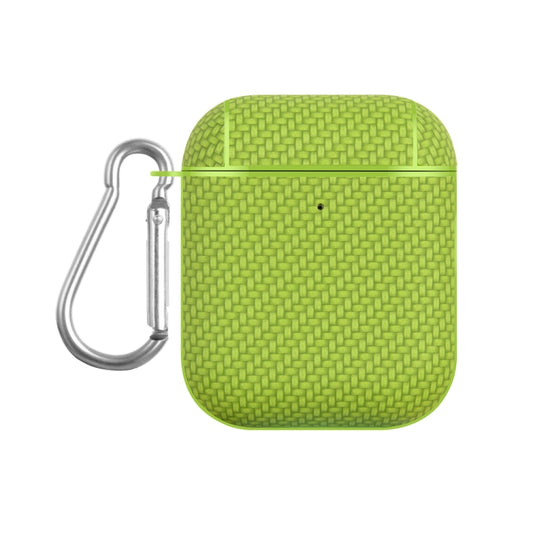 For AirPods 1 / 2 Woven Skin Texture PC TWS Earphone Protective Case(Green) - For AirPods 1/2 by buy2fix | Online Shopping UK | buy2fix