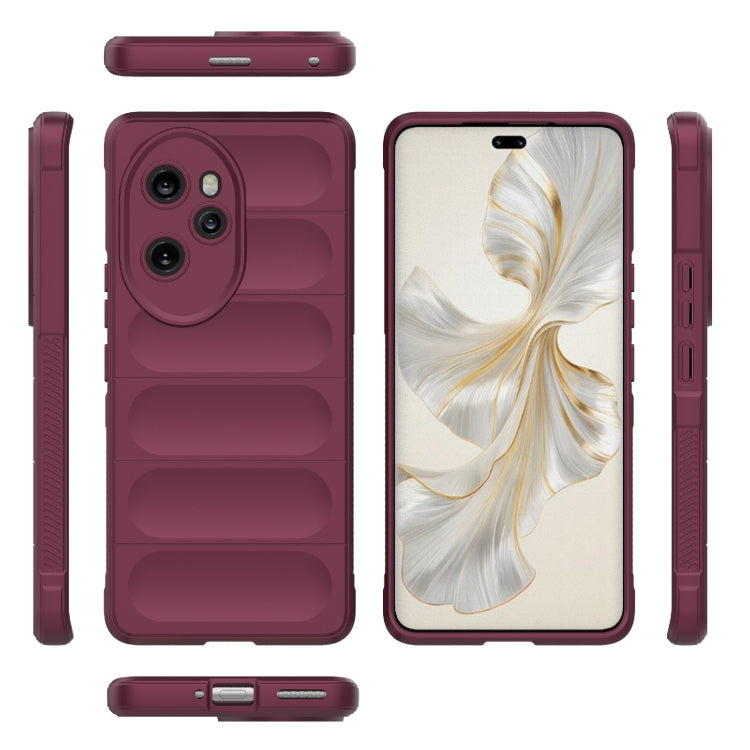 For Honor 100 Pro 5G Magic Shield TPU + Flannel Phone Case(Wine Red) - Honor Cases by buy2fix | Online Shopping UK | buy2fix