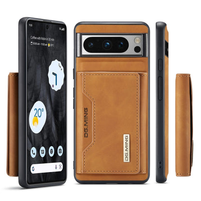 For Google Pixel 8 Pro DG.MING M2 Series 3-Fold Multi Card Bag + Magnetic Phone Case(Brown) - Google Cases by DG.MING | Online Shopping UK | buy2fix