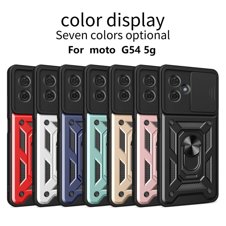 For Motorola Moto G54 5G EU Sliding Camera Cover Design TPU Hybrid PC Phone Case(Black) - Motorola Cases by buy2fix | Online Shopping UK | buy2fix