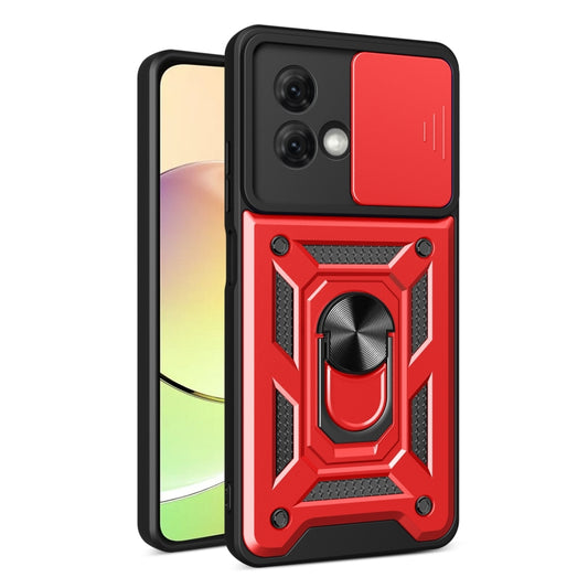 For Motorola Moto G84 Sliding Camera Cover Design TPU Hybrid PC Phone Case(Red) - Motorola Cases by buy2fix | Online Shopping UK | buy2fix