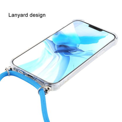 For iPhone 16 Pro Four-Corner Shockproof Transparent TPU Case with Lanyard(White Grey) - iPhone 16 Pro Cases by buy2fix | Online Shopping UK | buy2fix