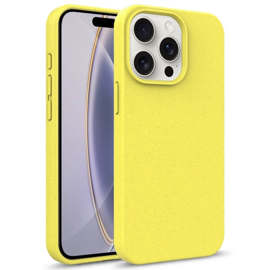 For iPhone 16 Pro Starry Series Shockproof Straw Material + TPU Protective Case(Yellow) - iPhone 16 Pro Cases by buy2fix | Online Shopping UK | buy2fix