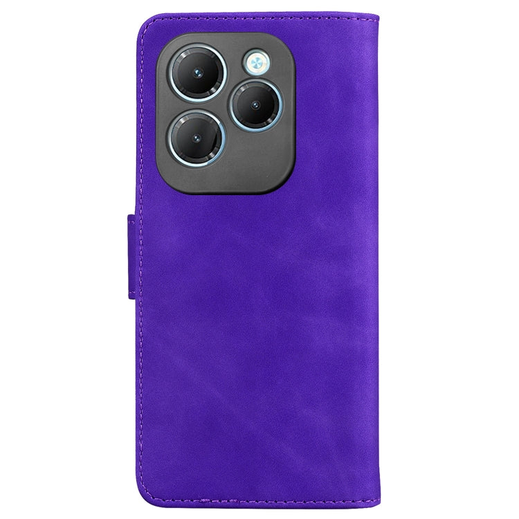 For Infinix Hot 40 / 40 Pro Skin Feel Pure Color Flip Leather Phone Case(Purple) - Infinix Cases by buy2fix | Online Shopping UK | buy2fix